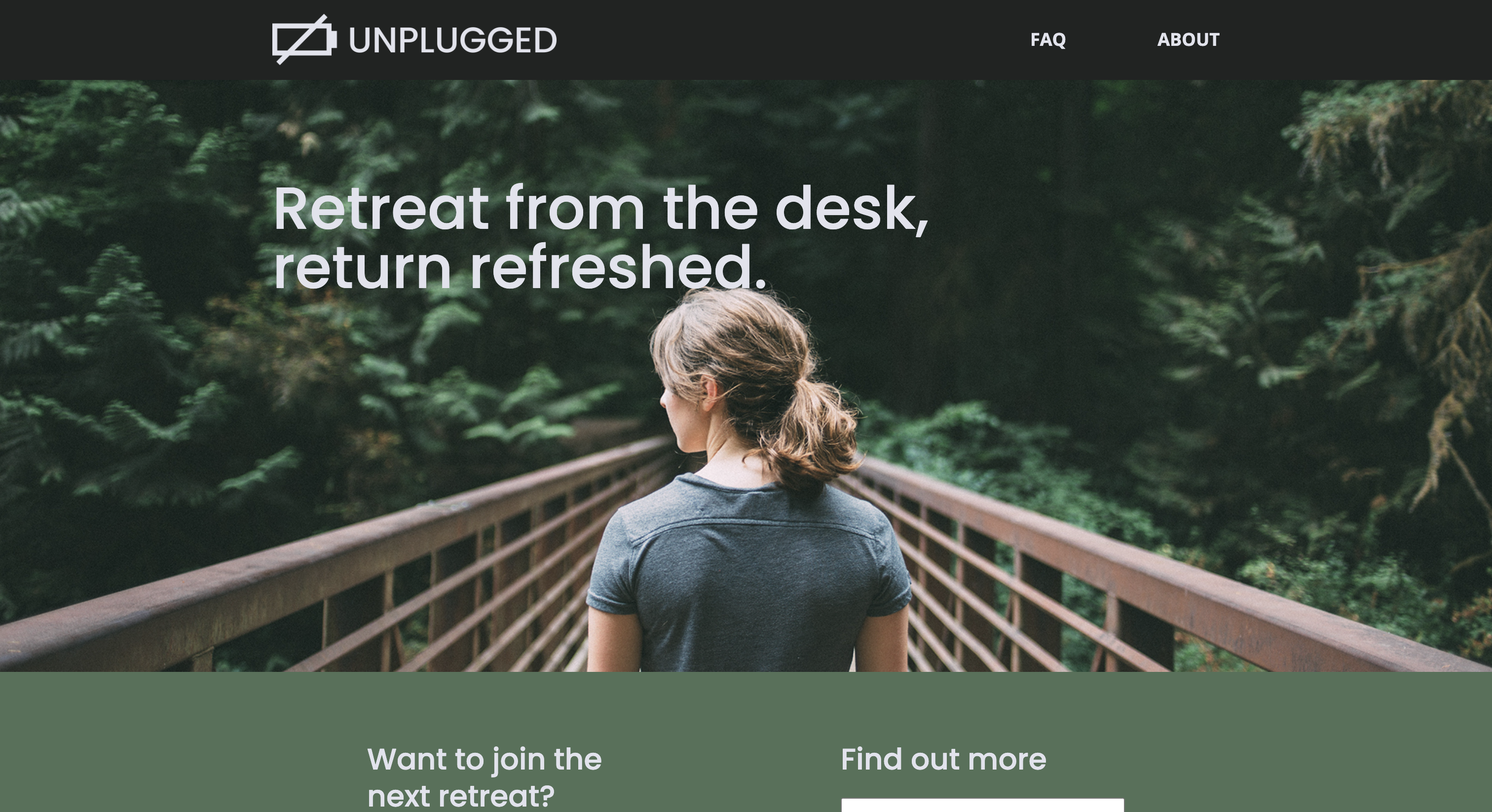 Screenshot of Unplugged site